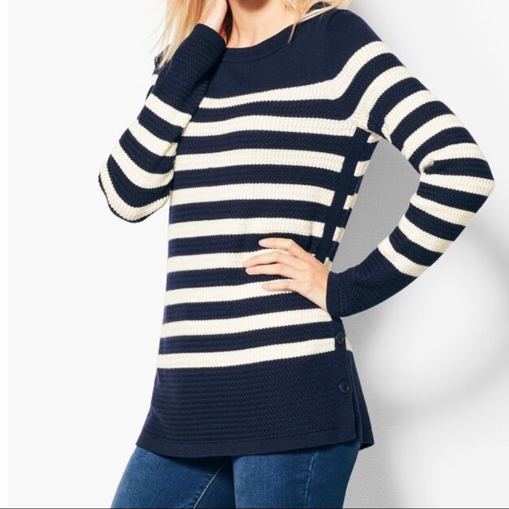 Talbots Textured Striped Sweater XLP BNWT